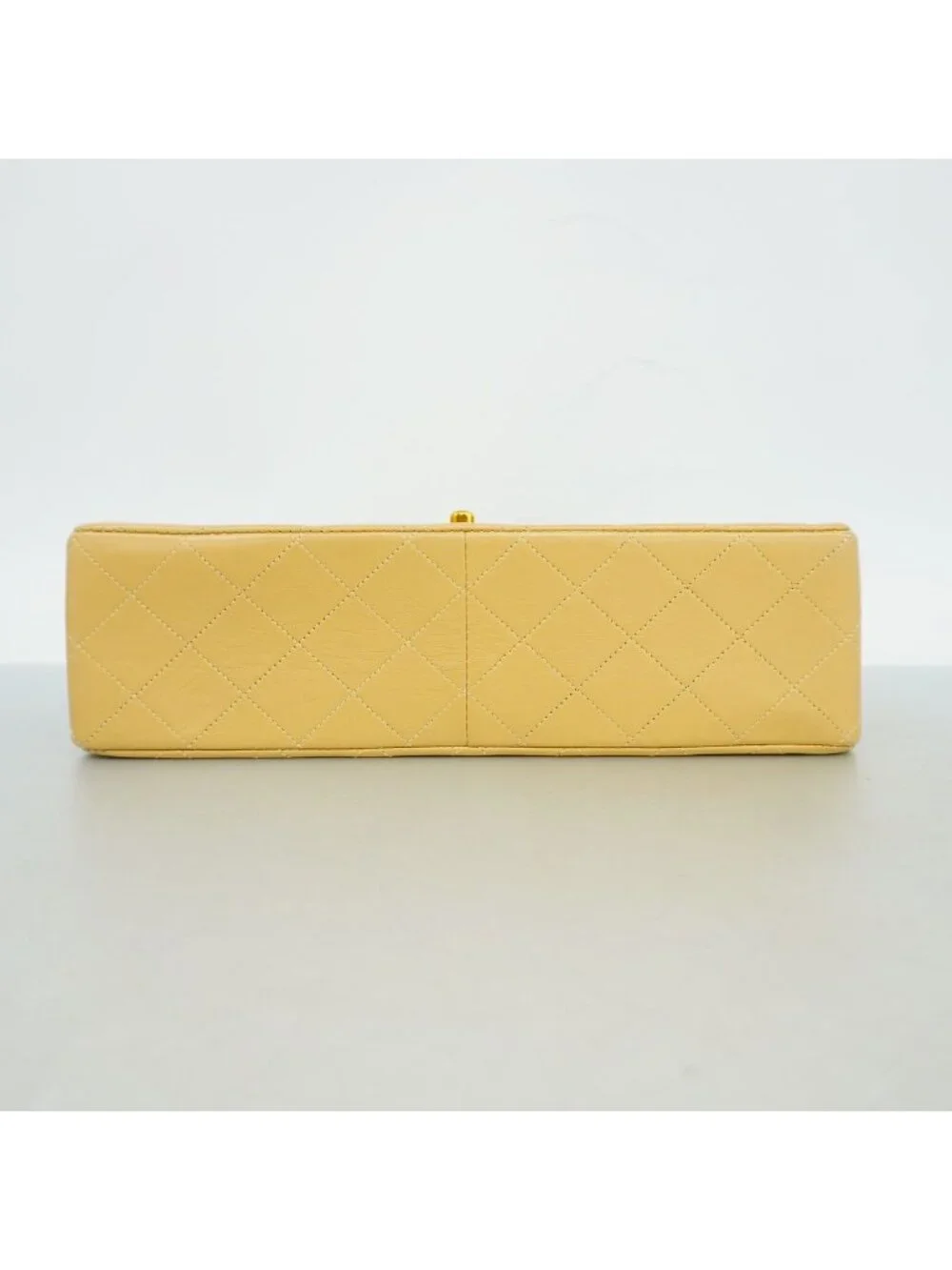 Chanel Shoulder Bag Quilted Lambskin Beige Gold